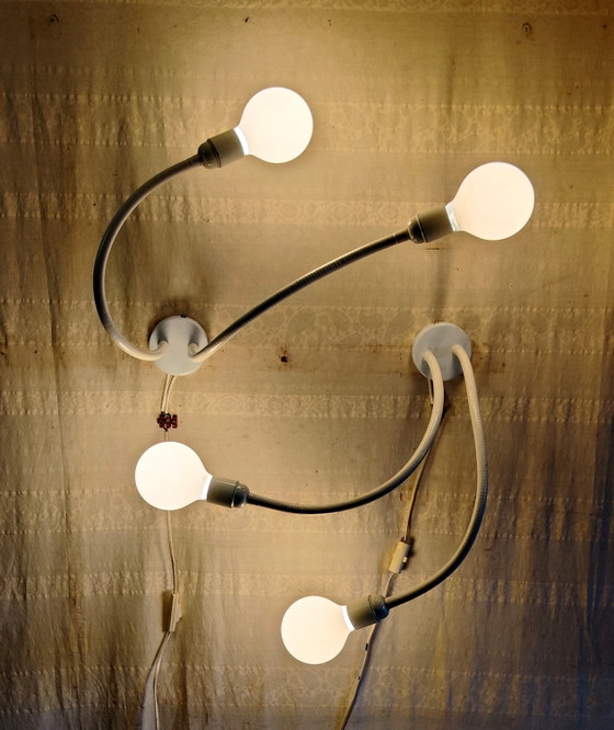 XL Doppelflammige Wandleuchten im Space-Age-Design – 1970er Jahre – Metal (photo 7 of 10)