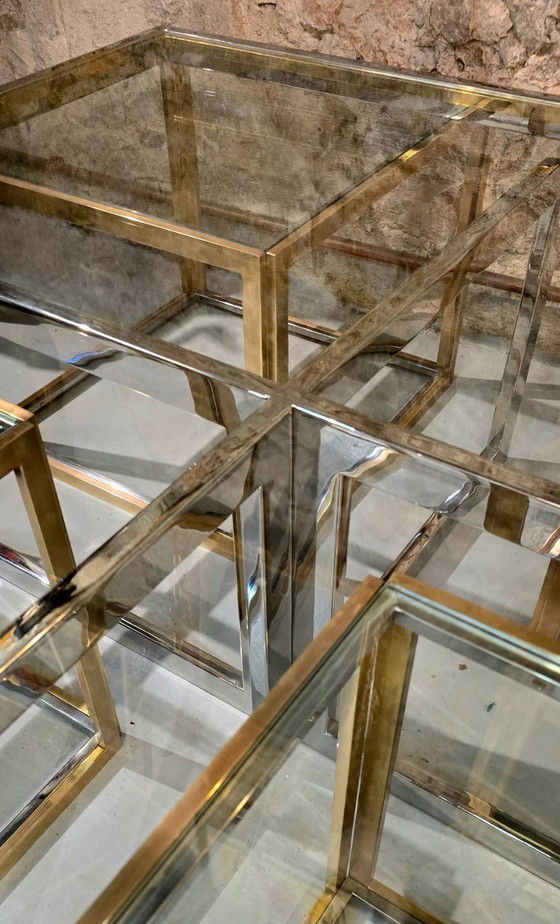 Image 1 of Table basse avec quatre tables gigognes, Maison Charles, France, vers 1970