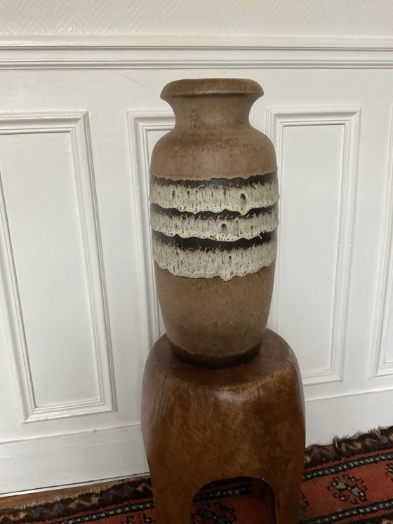 Large ceramic vase West Germany Scheurich 287-45, vintage 70s design ceramic, Black (photo 12 of 14)