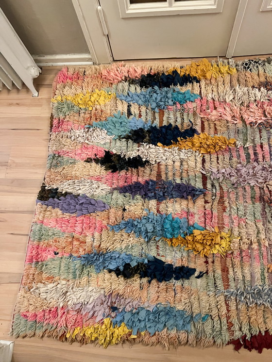 Image 1 of Neuf avec étiquette ! Tapis vintage berbère tissé à la main Boucherouite
