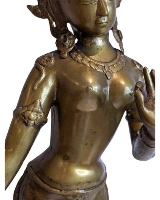 Tara debout monumentale népalaise en bronze doré au feu – XVIIIe/début XIXe siècle - 089 – Sculptures, Gold (photo 13 of 17)