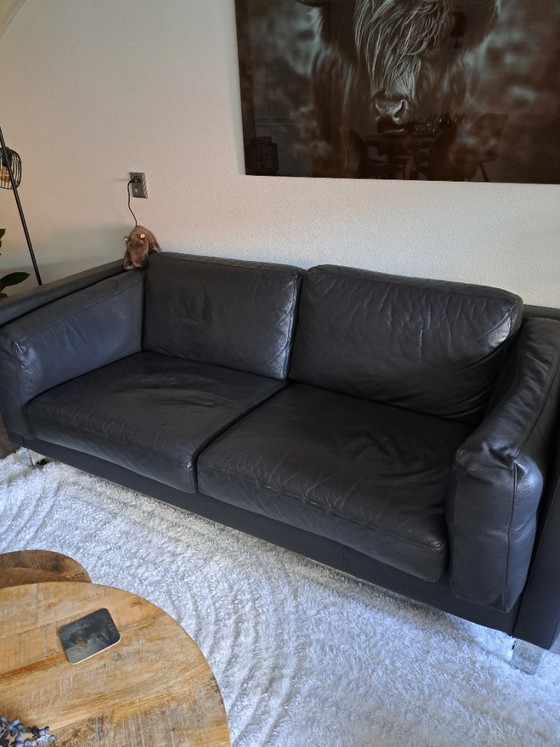 Image 1 of Brown leather sofa