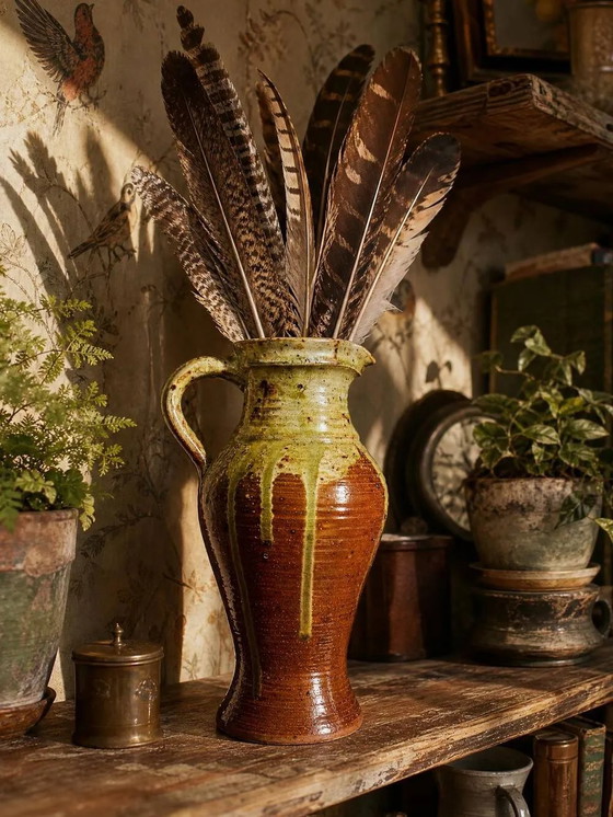 Impressionante brocca in gres degli anni '60-'70 con smalto cenere giapponese. – Bicchieri e caraffe (photo 3 of 16)