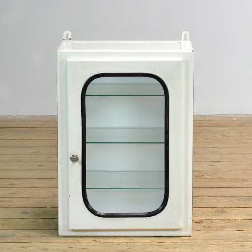 Armario médico antiguo, mueble de pared, década de 1970. – wandkast, Glass, Metal, Vintage (photo 2 of 11)
