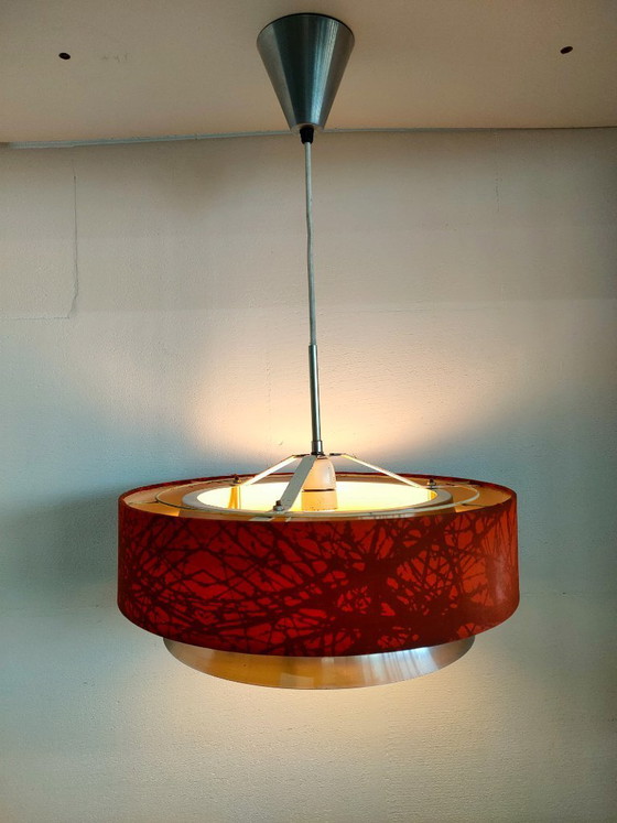 Image 1 of Lampada a sospensione ad anello Dijkstra vintage anni '60/'70, in condizioni da mercatino dell'usato.