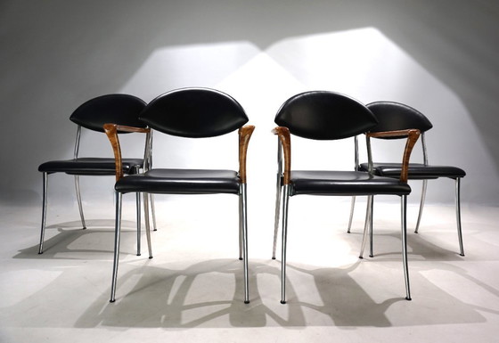 Image 1 of Set of four Coro dining chairs by Luigi Origlia, 1980