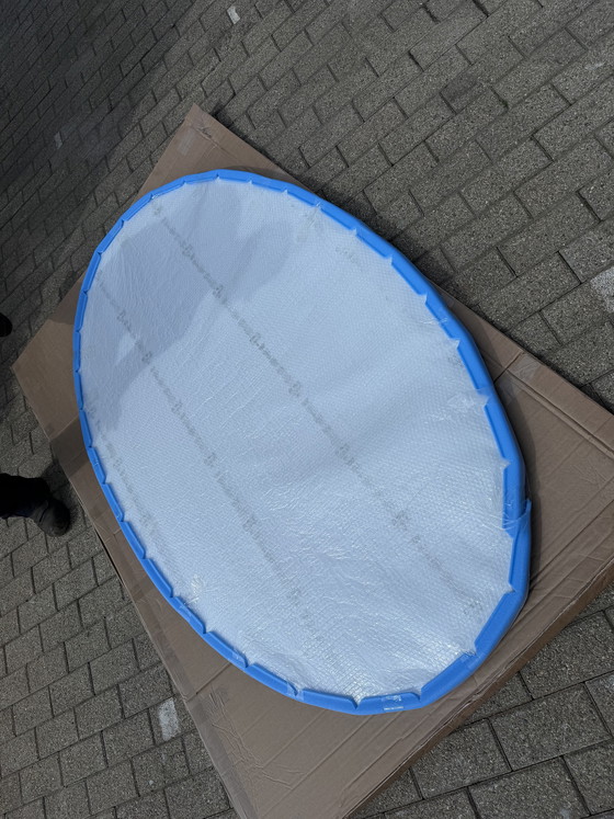 Image 1 of Original Knoll Tulip ovalado de 198x121cm en laminado blanco Eero Saarinen ¡NUEVO en su caja!