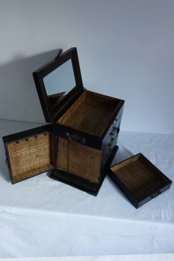 Image 1 of Schmuckkästchen mit Spiegel, antik, Mitte des 20. Jahrhunderts