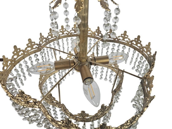 Image 1 of Chandelier - Hollywood Regency - gilded - crystal - 3rd quarter of the 20th century