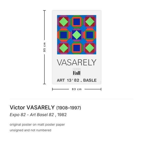 Image 1 of Victor Vasarely Expo 82 - Poster di Art Basel 82