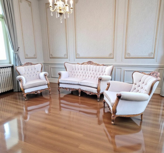 Image 1 of Elegante set da salotto in stile barocco francese