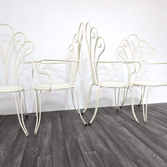 Image 1 of Lio Carminati tuinstoelen, 4 stuks, jaren 50 design, moderne antiek