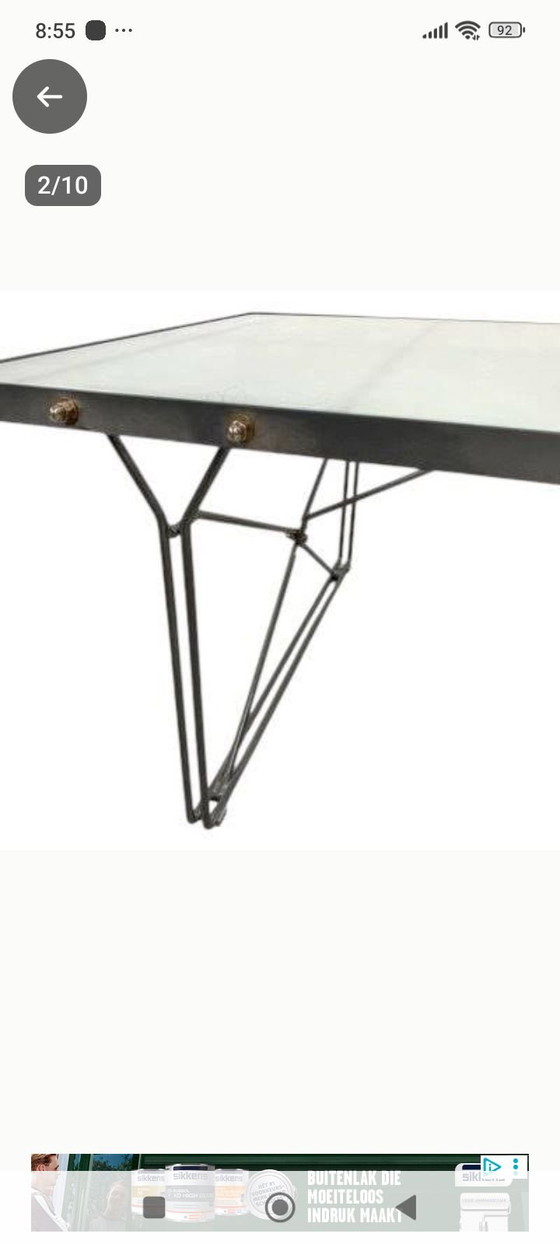 Vintage IKEA MOMENT eettafel Niels van Gammegaard – Aluminium, Glas (photo 4 of 6)