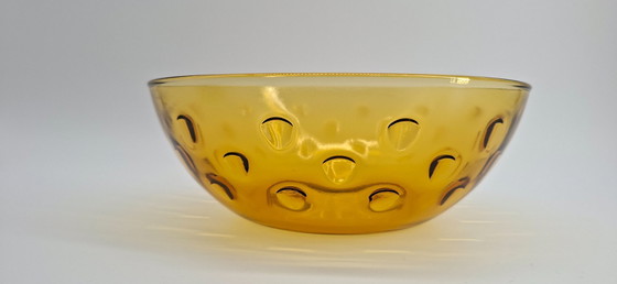 Image 1 of Amberkleurig glazen dessertservies - 1970