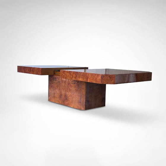 Burl Wood Coffee Table With Bar By Maison Lancel France 1980s (photo 7 of 10)