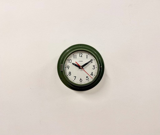 Horloge murale vintage Citizen verte représentant des navires, années 1980 – klokken, Glass, Iron (photo 2 of 18)