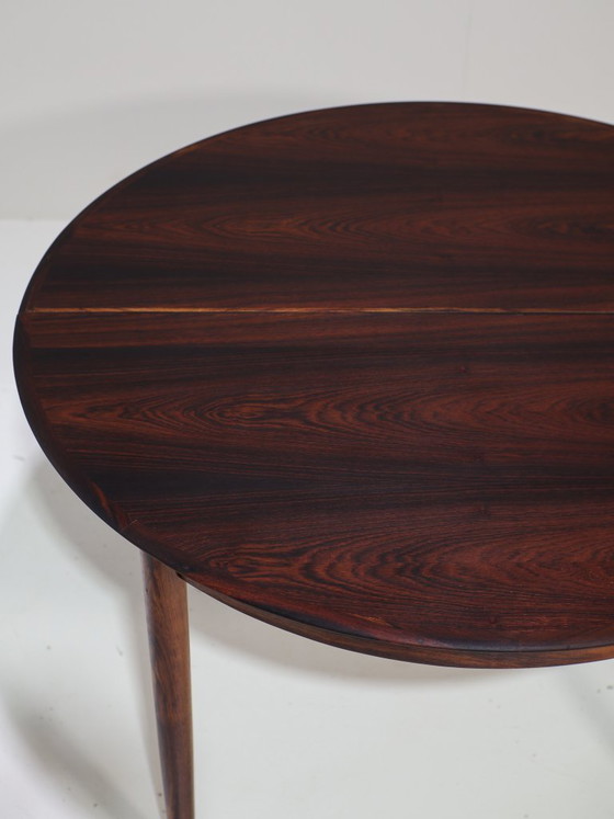 Image 1 of Ronde eettafel uitschuifbaar Skovby butterfly leaf palissander