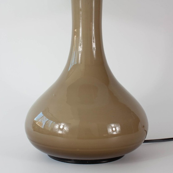Vintage 1960s Portuguese Grey Opaline Glass Table Lamp (photo 5 of 14)