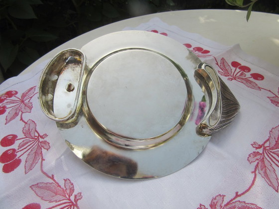 Image 1 of Verzilverd dienblad met eendenkop en -staart, vergelijkbaar met SILEA, vintage