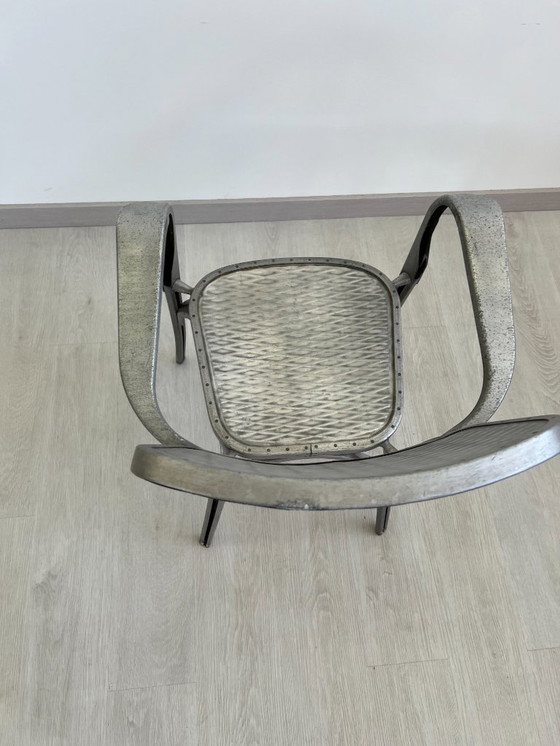 Image 1 of Aluminiumstühle - Avec-Plakette « Gaston Viort - Salon de Provence »