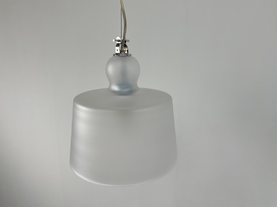 2 x Acquatinta Murano Glazen Hanglampen (Satijnen Afwerking) – Michele De Lucchi, Murano Glass (photo 9 of 14)