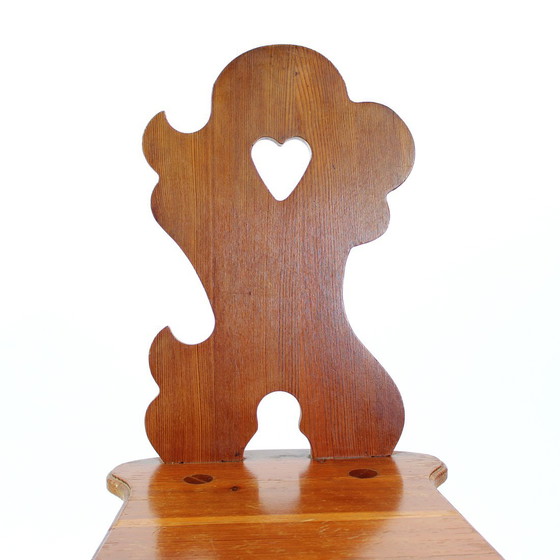 Image 1 of Folk Style Dining Chair In Wood, Czechoslovakia 1973