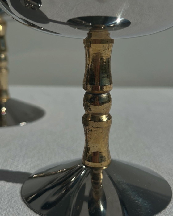 Image 1 of 5 Vintage Italiaanse IJs Champagne Coupes RVS Inox Retro