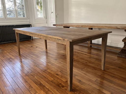 Grande table de ferme Provence en chêne massif - 300 x 100 cm