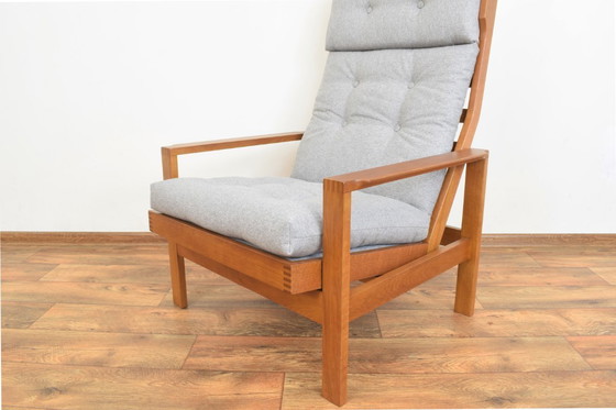 Image 1 of Fauteuil danois en chêne, style Mid-Century, conçu par Leif Alring pour Madsen & Schubell, années 1960.