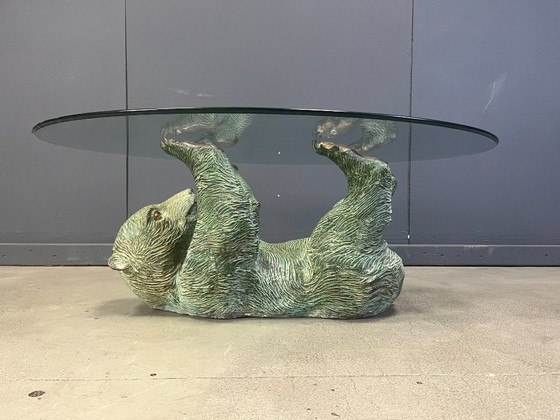 Image 1 of Vintage brass bear coffee table, 1970s 