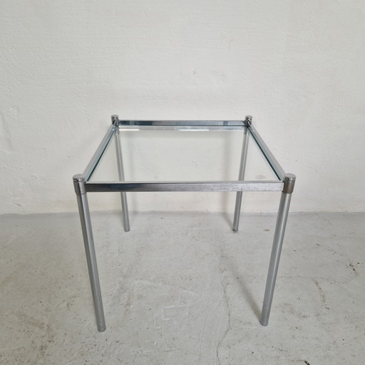 Cool vintage side table with glass top