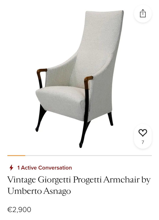 Giorgetti Progetti 63240 # Umberto Asnago Años 80 – Sillones, Textile, Wood (photo 7 of 8)