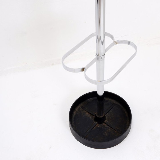 Image 1 of Vintage chrome-plated coat rack with umbrella stand