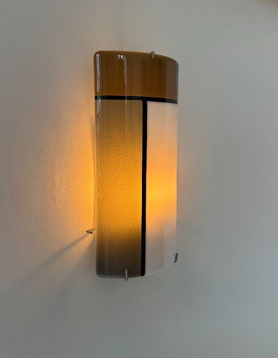 Image 1 of Vintage tempered glass wall lamp, Italy, 1980