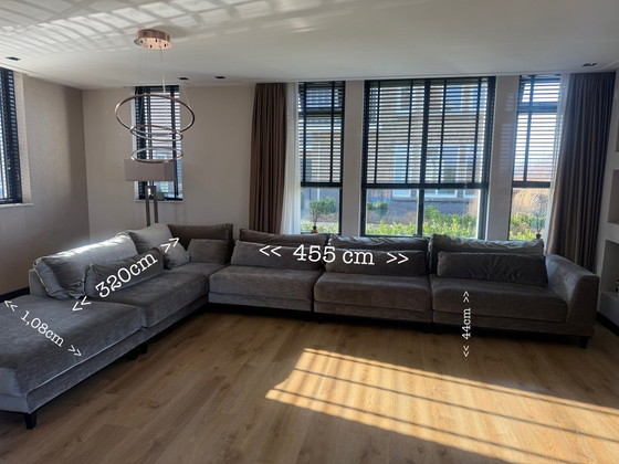 Image 1 of Magnifique grand canapé d'angle gris-vert