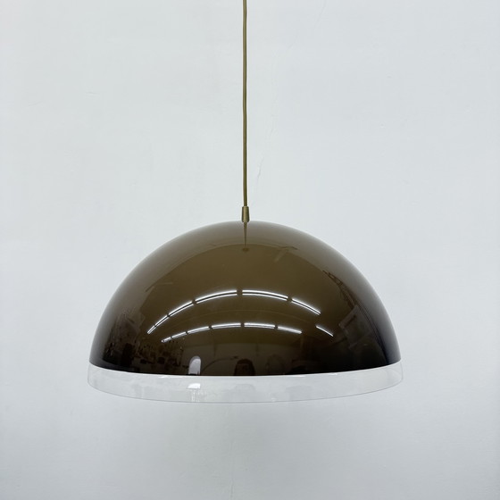 Image 1 of Lampada a sospensione a fungo marrone, anni '70