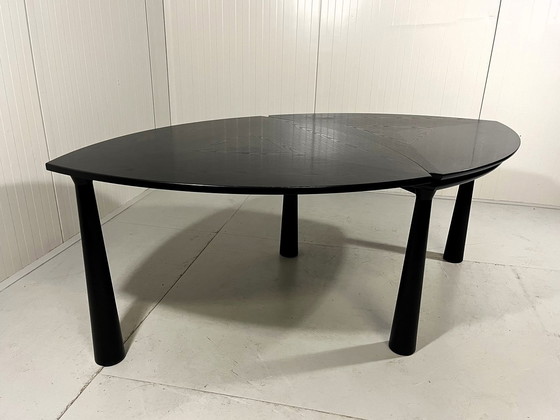 Image 1 of Table à manger extensible en frêne noir 1980-90's