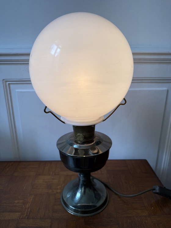 Image 1 of Lámpara de aceite eléctrica Art Nouveau fabricada en Inglaterra, modelo Alladin 23