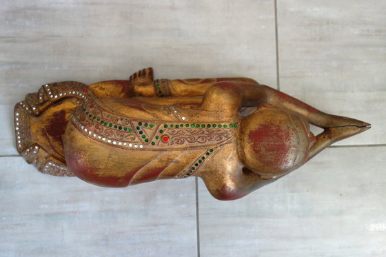 Image 1 of Statue of a Burmese Buddhist monk in prayer, 19th century #2