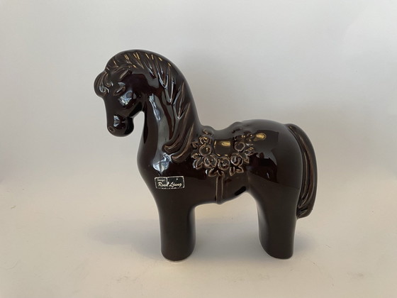 Set di cavalli anni '70 Rosa Ljung, Sculture, Ceramica, Marrone (foto 4 di 5)
