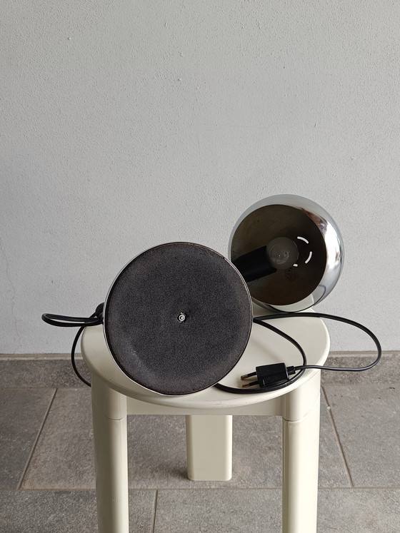 Image 1 of Lampe de bureau chromée style Space Age des années 1970 avec bras flexible