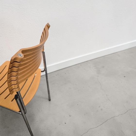 Designstoel, eetkamerstoel, Fritz Hansen Runner Kasper Salto – Eetkamerstoelen, Chrome, Wood (photo 10 of 13)