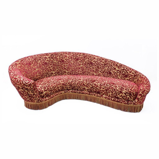 Mid-century Modern Italian Curved Sofa by Federico Munari 1950s