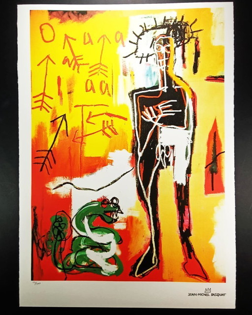 Lithographie en édition limitée de Jean-Michel Basquiat, numérotée au crayon.