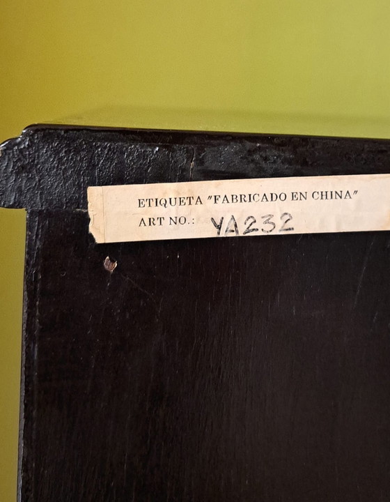 Tavolino orientale antico., Comodini, Legno, Ottone, Nero (foto 8 di 8)