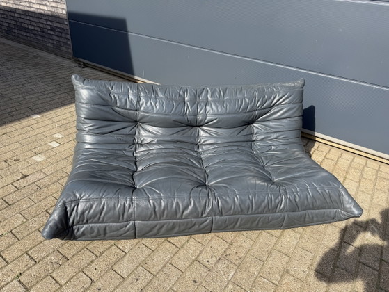Image 1 of 100% Authentieke Ligne Roset Togo 3z Anthraciet Grijs Leder