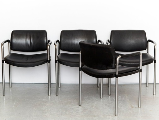 Sedia da conferenza Jørgen Kastholm nr. 3712 per Kusch & Co., set da 4