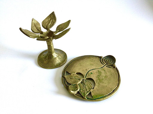 Vintage floral candelabra and bowl