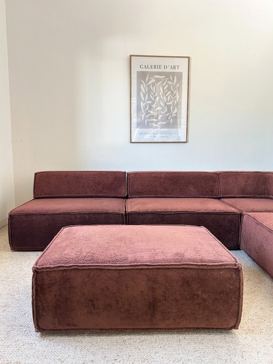 Image 1 of COR Trio modulaire bank in terracotta fluweel uit de jaren 70