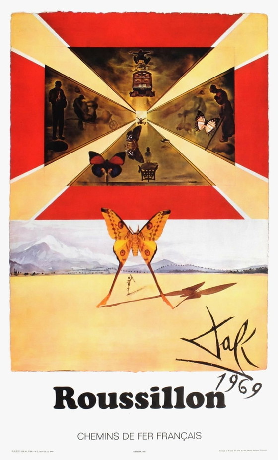 Image 1 of Salvador DALI SNCF - Ferrocarriles franceses - Roussillon (grande) publicación original